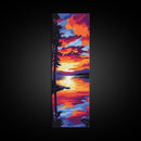 Tranquil Lake, Sunset Reflection, Nature Scene, Canvas Print, Cabin Decor, Serene Wall Art, Boho Home Aesthetic, Cozy Living Space