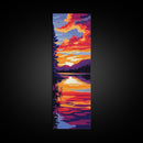 Vibrant Sunset, Water Reflections, Dreamy Landscape, Framed Canvas Print, Nature Painting, Relaxing Art, Living Room Wall Decor