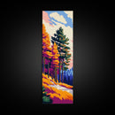 Autumn Trees, Fall Forest Art, Seasonal Nature Painting, Warm Wall Decor, Cozy Home Art, Thanksgiving Wall Art, Framed Canvas Print