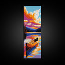 Canoe Reflection, Lake Serenity, Framed Canvas Print, Rustic Cabin Decor, Fall Adventure Art, Wall Hanging, Outdoor Enthusiast Gift