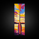 Kayak Paddle, Sunset Water, Canvas Print, Outdoor Adventure Wall Art, Lake Life Decor, Cabin Aesthetic, Nature Enthusiast Painting
