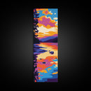 Reflective Lake, Tranquil Water Art, Bold Nature Painting, Framed Canvas Print, Cozy Home Decor, Sunset Reflections, Living Room