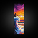 Ocean Wave, Surf Art, Sunset Beach, Coastal Home, Large Wall Art, Vibrant Colors, Modern Art, Beach House, Living Room, Canvas Print