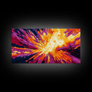 Explosion Burst, Framed Canvas Print, Abstract Wall Art, Vibrant Colorful Painting, Modern Home Decor, Bold Statement Art