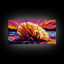 Seashell Sunset, Coastal Wall Art, Beach Decor, Ocean Glow Art, Colorful Nautical Scene, Canvas Print, Living Room Art, Bedroom Accent