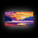 Mountain Lake, Canvas Print, Scenic Landscape Art, Serene Wilderness Wall Decor, Travel Painting, Nature Home Decor, Living Room Art