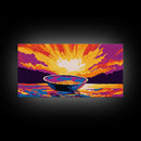 Sunrise Bowl, Abstract Landscape, Mystical Sky, Vibrant Sunset, Surreal Artwork, Canvas Print, Boho Wall Art, Kitchen Decor, Gift