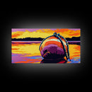 Floating Buoy, Coastal Sunset, Nautical Wall Art, Ocean Inspired Decor, Framed Canvas Print, Beach House Artwork, Seaside Theme