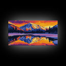 Lake Reflection, Snowy Mountains, Nature Scene, Tranquil Wall Art, Framed Canvas Print, Mountain Home Decor, Adventurous Spirit Gift