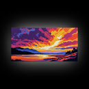Sunset Reflections, Vibrant Sky, Landscape Art, Canvas Print, Modern Nature Decor, Office Wall Art, Bold Sunset Painting, Boho Art