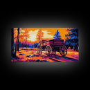 Pioneer Wagon, Rustic Decor, Western Landscape, Canvas Print, Autumn Country Art, Farmhouse Wall Art, Living Room Artwork, Fall Vibes