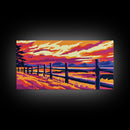 Rustic Fence, Countryside Sunset, Warm Tones, Scenic Landscape, Boho Art, Western Wall Decor, Cozy Living Room, Framed Canvas Print