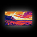 Desert Cliffs, Sunset Sky, Southwest Art, Grand Canyon Style, Warm Earthy Tones, Rustic Wall Decor, Entryway or Hallway, Canvas Print