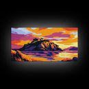 Island Sunset, Peaceful Water, Vibrant Landscape, Serene Scene, Nature Artwork, Home Office, Living Room, Canvas Print