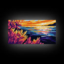 Sunset Reef, Ocean Reflection, Seaside Serenity, Coastal Art, Canvas Print, Dining Room Wall Art, Nautical Home Accent, Relaxing Vibes