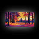 Autumn Forest, Vibrant Trees, Fall Landscape, Nature Wall Art, Framed Canvas Print, Rustic Decor, Living Room Art, Cozy Home Gift