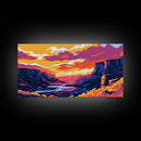 Canyon Sunset, Desert Landscape, Southwest Art, Framed Canvas Print, Wall Art, Western Home, Boho Aesthetic, Earthy Tones, Rustic Decor