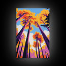 Autumn Trees, Vibrant Nature, Fall Landscape, Canvas Print, Living Room Wall Art, Modern Rustic Decor, Boho Artwork, Forest Painting