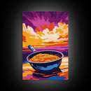 Skillet Meal, Western Cooking, Rustic Kitchen, Cowboy Decor, Farmhouse Aesthetic, Kitchen Wall Art, Bold Colors, Canvas Print, Warm Tones