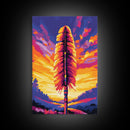 Sacred Feather, Spiritual Symbol, Sunset Backdrop, Native Inspired, Canvas Print, Unique Wall Art, Meaningful Decor, Boho Style