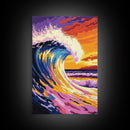 Giant Wave, Ocean Wall Art, Surf Decor, Beach Theme, Canvas Print, Vibrant Seascape, Coastal Home Art, Ocean Lovers Gift
