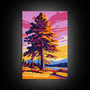 Majestic Tree, Golden Leaves, Autumn Serenity, Canvas Print, Nature Wall Art, Vibrant Fall Decor, Living Room Artwork