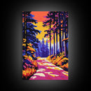 Forest Path, Autumn Glow, Framed Canvas Print, Nature Wall Art, Boho Landscape, Modern Rustic Decor, Large Artwork, Bedroom Art, Gift Idea