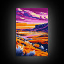 Desert Sunset, Canyon Glow, Canvas Print, Bold Landscape, Boho Wall Art, Rustic Home Decor, Large Artwork, Living Room Art, Gift Idea