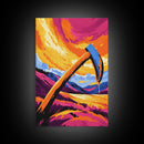 Melting Axe, Surreal Landscape, Framed Canvas Print, Fantasy Art, Dreamlike Painting, Boho Decor, Large Artwork, Unique Wall Art, Gift Idea