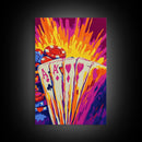 Poker Cards, Casino Vibes, Framed Canvas Print, Gambling Wall Art, Man Cave Decor, Vegas Aesthetic, Bold Home Art, Lucky Poker Decor