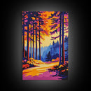 Forest, Golden Path, Autumn Trees, Canvas Print, Fall Landscape Art, Rustic Home Decor, Living Room Wall Art, Vibrant Nature Painting