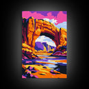 Desert Arch, Canyon Sunset, Western Landscape, Nature Lovers, Bold Art, Rustic Decor, Framed Canvas Print, Living Room, Office Space