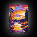 Autumn Lake, Rustic Nature Art, Framed Canvas Print, Cozy Cabin Wall Decor, Vibrant Fall Scene, Seasonal Home Art, Colorful Landscape