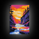 Waterfall View, Majestic Nature Art, Framed Canvas Print, River Landscape, Tranquil Home Decor, Zen Wall Art, Peaceful Living Room Print