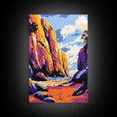 Canyon View, Desert Wall Art, Southwest Decor, Vibrant Landscape Print, Nature Lover Gift, Modern Wall Art, Framed Canvas Print