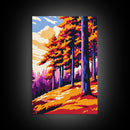 Autumn Forest, Golden Trees Art, Canvas Print, Vibrant Nature Painting, Fall Wall Decor, Warm Tones Art, Cozy Home Decor, Office Art