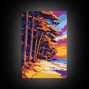 Beach Path, Colorful Coastal Art, Canvas Print, Sunset Landscape Painting, Tropical Wall Decor, Summer Home Art, Relaxing Nature Scene
