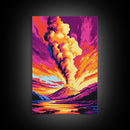 Volcano Eruption, Dramatic Nature Art, Canvas Print, Fiery Landscape Painting, Bold Wall Decor, Living Room Art, Adventure Inspired Decor