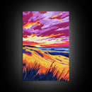 Mountain Sunset, Autumn Landscape, Colorful Nature, Sunset Wall Art, Canvas Print, Living Room Decor, Rustic Art, Vibrant Wilderness