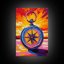 Compass Art, Adventure Theme, Travel Wall Decor, Nautical Aesthetic, Wanderlust Print, Office Inspiration, Framed Canvas Print, Gift