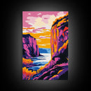 Canyon River Painting, Colorful Nature Art, Sunset Landscape Canvas Print, Southwest Wall Art, Living Room Decor, Boho Wall Art