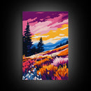 Autumn Lake Sunset, Framed Canvas Print, Vibrant Nature Art, Fall Landscape, Cozy Home Decor, Warm Tones, Relaxing Living Room Artwork