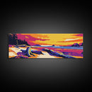 Coastal Sunset, Beach Canvas Print, Vibrant Ocean Art, Nature Wall Art, Colorful Home Decor, Framed Canvas Print, Tropical Wall Art