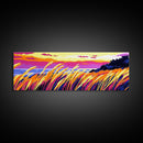 Wheat Field, Autumn Canvas Print, Vibrant Nature Art, Rustic Farmhouse Decor, Framed Canvas Print, Country Home Wall Art, Sunset Painting