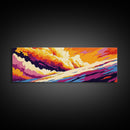 Dramatic Sky, Sunset Cloud Painting, Colorful Abstract Art, Modern Wall Decor, Framed Canvas Print, Living Room Wall Art, Vibrant