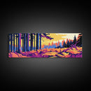Enchanted Forest, Sunset Glow Painting, Vibrant Woodland Art, Nature Lover Gift, Framed Canvas Print, Living Room Wall Art, Cozy