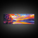 Fall Forest, River Reflection, Tranquil Nature Scene, Canvas Print, Cozy Cabin Wall Art, Living Room Aesthetic, Autumn Tones, Scenic Decor