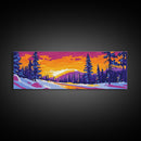 Snowy Forest, Winter Wonderland Art, Holiday Wall Decor, Framed Canvas Print, Vibrant Christmas Artwork, Cabin Aesthetic, Gift Idea