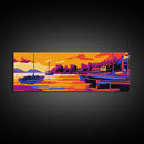 Sailing Boats, Waterfront Sunset, Coastal Landscape, Nautical Theme, Modern Home Decor, Canvas Print, Living Room Wall Art
