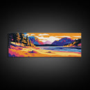 Sandy Path, River View, Vibrant Mountain Scene, Fall Nature Decor, Canvas Print, Bedroom Wall Art, Cozy Home Aesthetic